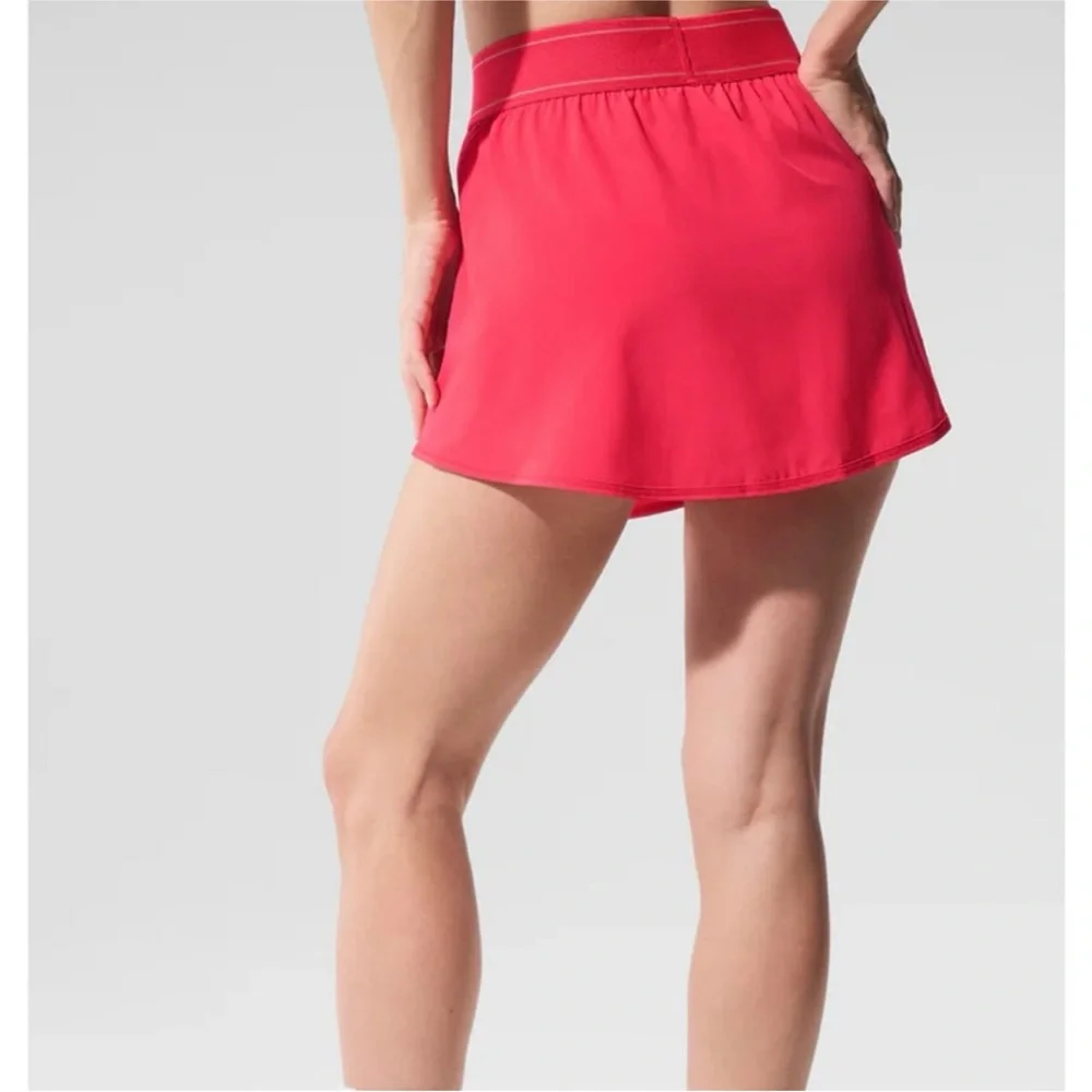 NWT Alo yoga match point skirt candy red